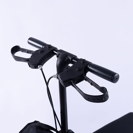 EQUIPMED Knee Scooter Walker, 10 inch Tyres Dual Brakes Bag - Broken Leg Ankle Foot Mobility - Crutches Alternative - Blue.