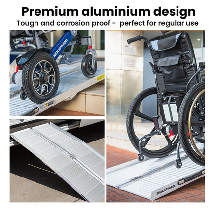 EQUIPMED Upright Rollator Walker with Forearm Rest Supports, Mobilty Aid with Seat, Grey.
