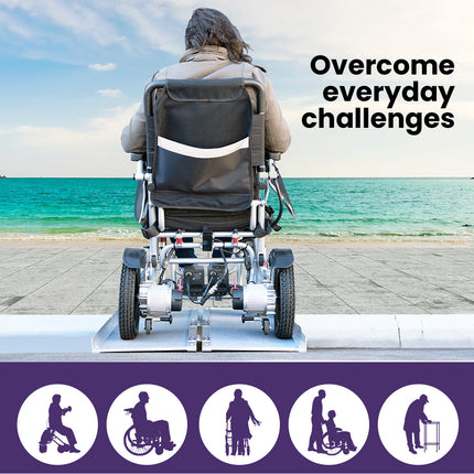 EQUIPMED Upright Rollator Walker with Forearm Rest Supports, Mobilty Aid with Seat, Grey.