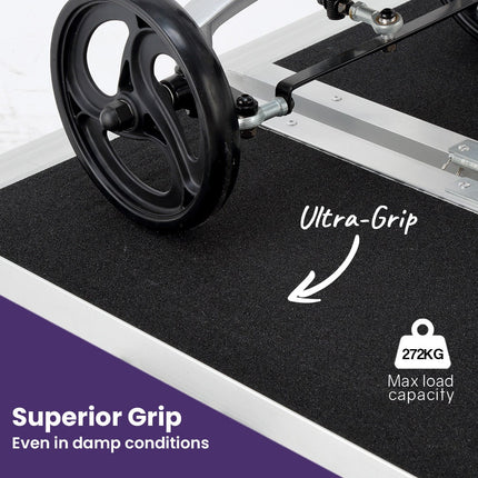 EQUIPMED 91cm Portable Folding Aluminium Access Ramp, 272kg Rated, for Wheelchair, Mobility Scooter, Rollator.