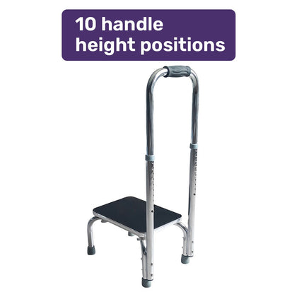Equipmed Bath and Shower Assistance Step Mobility Aid, 150kg Max Capacity, with Handle Height Adjustment.