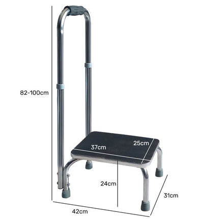 Equipmed Bath and Shower Assistance Step Mobility Aid, 150kg Max Capacity, with Handle Height Adjustment.