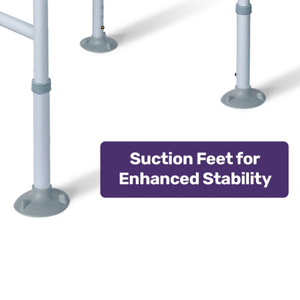 Equipmed Over Toilet Support Frame Safety Grab Aid Rail, 125kg Capacity, Adjustable Height and Width.