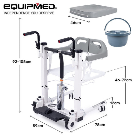 Equipmed Electric Adjustable Bed Backrest, German-Engineered Power Lifting Back Support with Remote Control, Full Length, Grey.