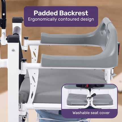 Equipmed Electric Adjustable Bed Backrest, German-Engineered Power Lifting Back Support with Remote Control, Full Length, Grey.