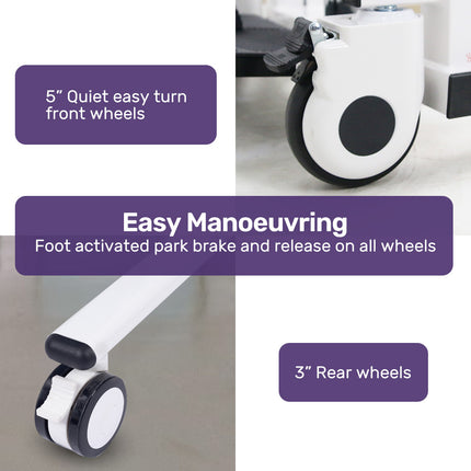 Equipmed Electric Adjustable Bed Backrest, German-Engineered Power Lifting Back Support with Remote Control, Full Length, Grey.