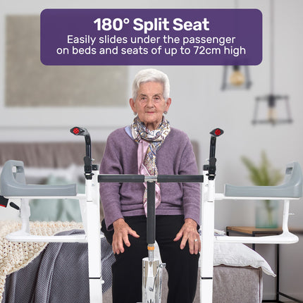 Equipmed Electric Adjustable Bed Backrest, German-Engineered Power Lifting Back Support with Remote Control, Full Length, Grey.