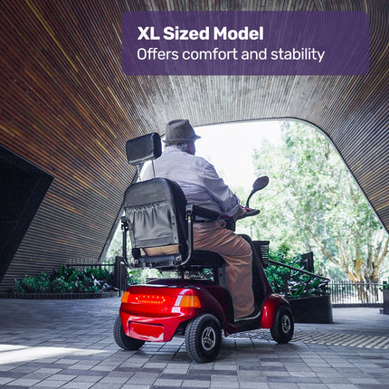 EQUIPMED LeisureCruise Extra Large-Sized, High Power, 182kg Capacity Mobility Scooter  - Red.