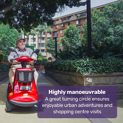 EQUIPMED LeisureCruise Extra Large-Sized, High Power, 182kg Capacity Mobility Scooter  - Red.