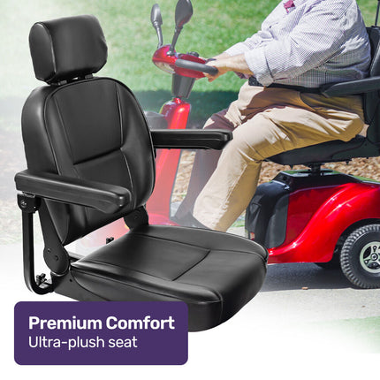 EQUIPMED LeisureCruise Extra Large-Sized, High Power, 182kg Capacity Mobility Scooter  - Red.
