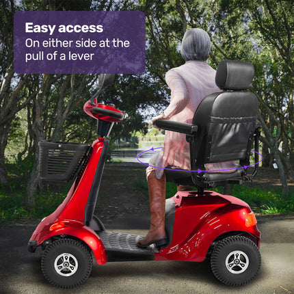EQUIPMED LeisureCruise Extra Large-Sized, High Power, 182kg Capacity Mobility Scooter  - Red.