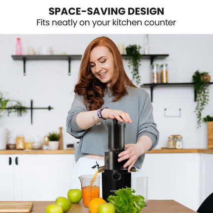 EUROCHEF Cold Press Slow Juicer Machine, Large Chute, 200W, Charcoal Grey.