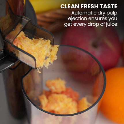 EUROCHEF Cold Press Slow Juicer Machine, Large Chute, 200W, Charcoal Grey.