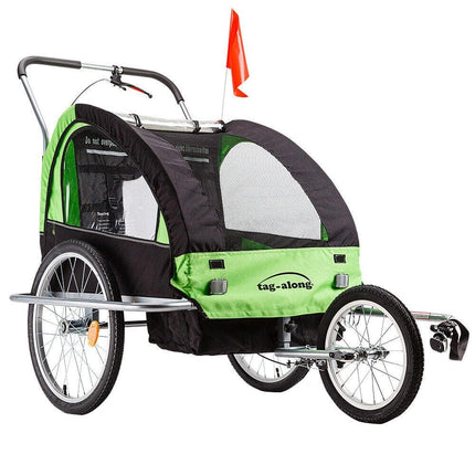Tag-along Kids Bike Trailer Bicycle Pram Stroller Children Jogger Green.