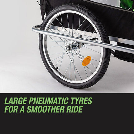 Tag-along Kids Bike Trailer Bicycle Pram Stroller Children Jogger Green.