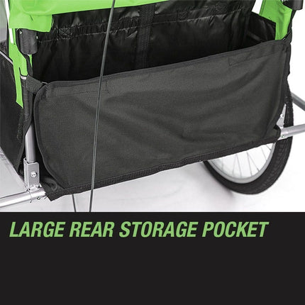 Tag-along Kids Bike Trailer Bicycle Pram Stroller Children Jogger Green.