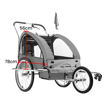 Tag-along Kids Bike Trailer Bicycle Pram Stroller Children Jogger Green.