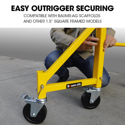 Baumr-AG Outrigger Wheel Set for Adjustable Mobile Scaffolding, 4pc.