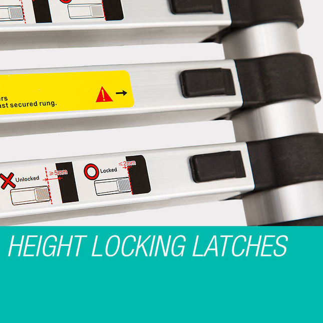 Bullet 2m Telescopic Aluminium Ladder Alloy Extension Extendable Steps.