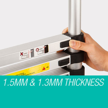 Bullet 2m Telescopic Aluminium Ladder Alloy Extension Extendable Steps.
