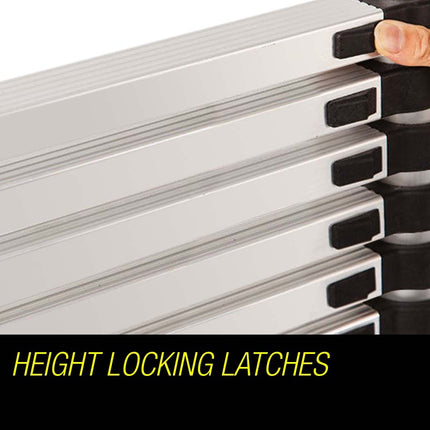 Bullet 3.8m Telescopic Aluminium Ladder Alloy Extension Extendable Steps Multi Portable.