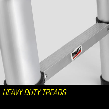 Bullet 3.8m Telescopic Aluminium Ladder Alloy Extension Extendable Steps Multi Portable.