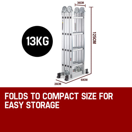 BULLET Pro 4.7m Multi-Purpose Ladder Aluminium Extension Folding Adjustable Step.