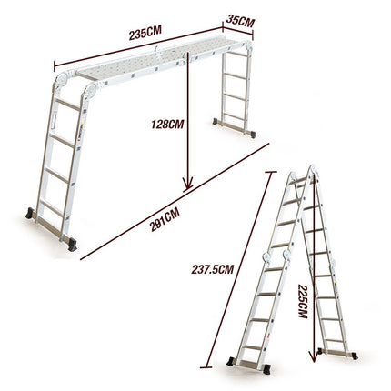 BULLET Pro 4.7m Multi-Purpose Ladder Aluminium Extension Folding Adjustable Step.