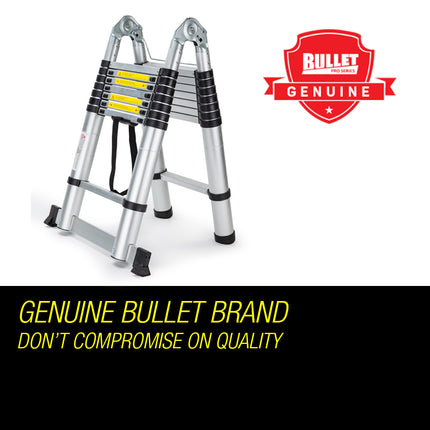 Bullet 5m Telescopic Aluminium Multipurpose Ladder Extension Alloy Step.