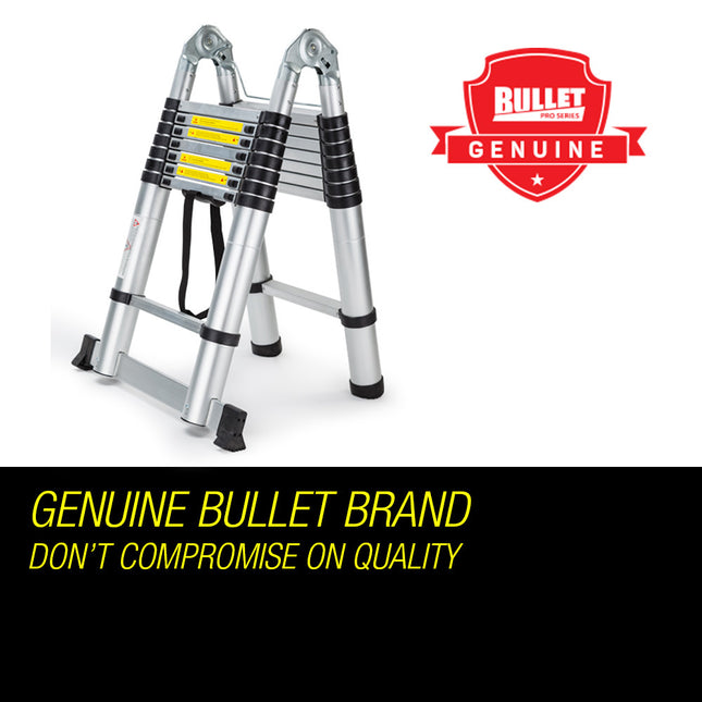 Bullet 5m Telescopic Aluminium Multipurpose Ladder Extension Alloy Step.