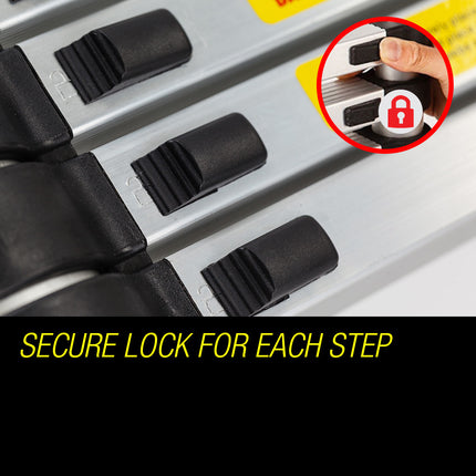 Bullet 5m Telescopic Aluminium Multipurpose Ladder Extension Alloy Step.