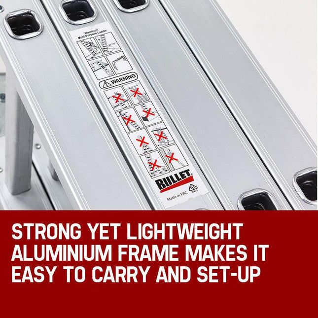 Bullet 5.8m Multipurpose Ladder Aluminium Extension Folding Adjustable Step.