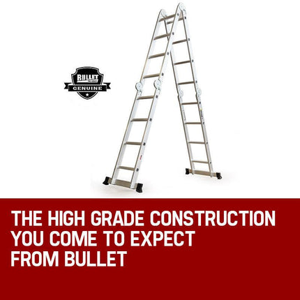 Bullet 5.8m Multipurpose Ladder Aluminium Extension Folding Adjustable Step.