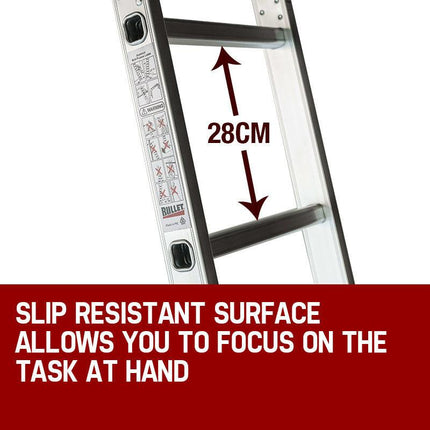 Bullet 5.8m Multipurpose Ladder Aluminium Extension Folding Adjustable Step.
