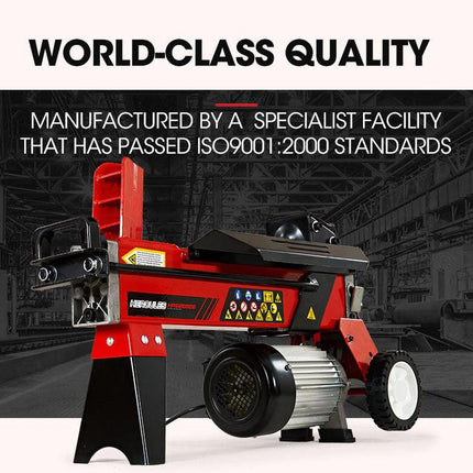 BAUMR-AG 6 Ton Electric Log Splitter 6T Hydraulic Firewood Wood Timber Block Cutter Small Machine.