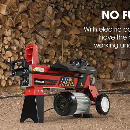BAUMR-AG 6 Ton Electric Log Splitter 6T Hydraulic Firewood Wood Timber Block Cutter Small Machine.