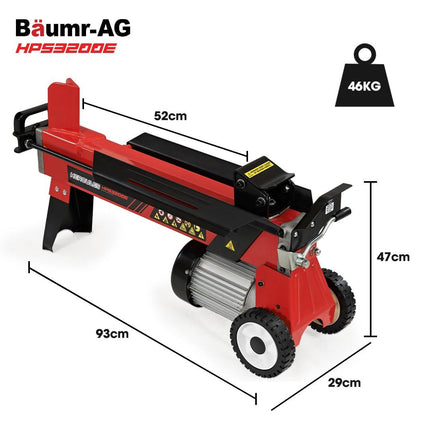 Baumr-AG 9 Ton Electric Log Splitter 9T Wood Cutter Hydraulic Fire Wood Block Axe Small Machine.