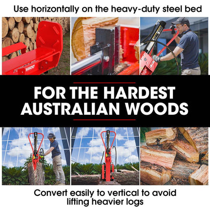BAUMR-AG 20 Tonne Petrol Hydraulic Wood Log Splitter, Horizontal and Vertical Logsplitter - HPS500.