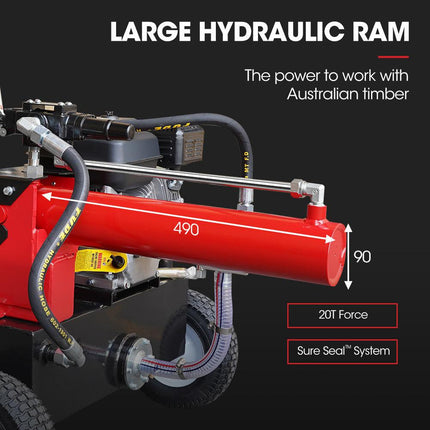 Baumr-AG 20 Tonne Hydraulic Petrol Log Splitter 8HP Wood Firewood Cutter - HPS600.