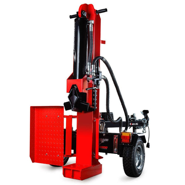 Baumr-AG 65 Tonne Petrol Hydraulic Wood Horizontal and Vertical Towed Log Splitter with Detachable 4-Way Wedge - HPS800.