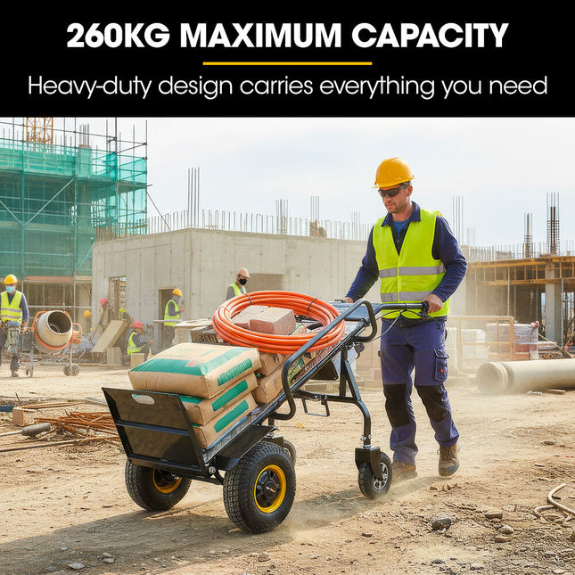 BAUMR-AG 40V Li-ion 260kg Electric Powered Hand Truck Trolley, 400W Brushless motor, Up to 6km/h, 4hr Runtime, Adjustable Width, Folds for Logistics, Moving.