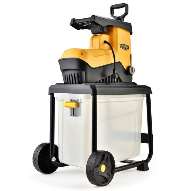 MICHIGAN 2400W Electric Crushing Impact Shredder, Quiet High Torque Garden Mulcher Chipper, Shreds Palm Fronds.