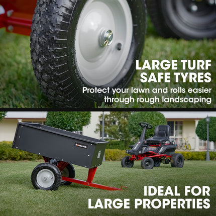 BAUMR-AG 270kg Capacity Metal Dump Cart, for Ride on Mower.