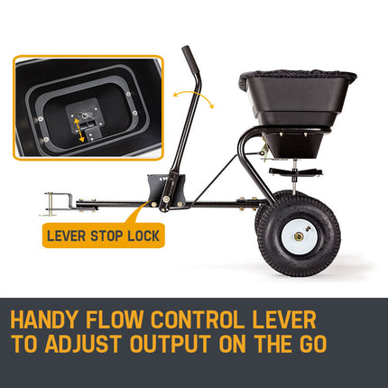 PLANTCRAFT Tow Behind Broadcast Spreader 30kg 26L Seed Fertiliser Tow Rotary.