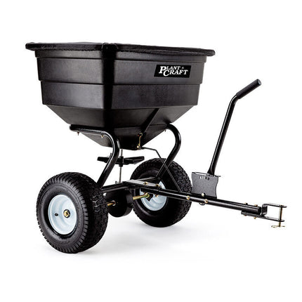 PLANTCRAFT Tow Behind Broadcast Spreader 90kg 105L Seed Fertiliser Tow Rotary.