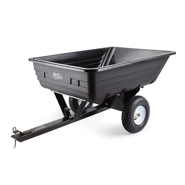 PLANTCRAFT 400LBS Poly Dump Cart Garden Tip Trailer Tray Tow Quad ATV Ride.