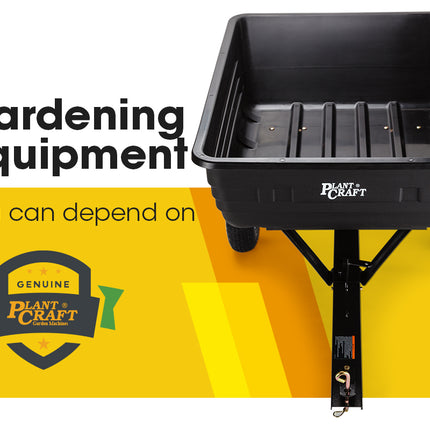 PLANTCRAFT 400LBS Poly Dump Cart Garden Tip Trailer Tray Tow Quad ATV Ride.