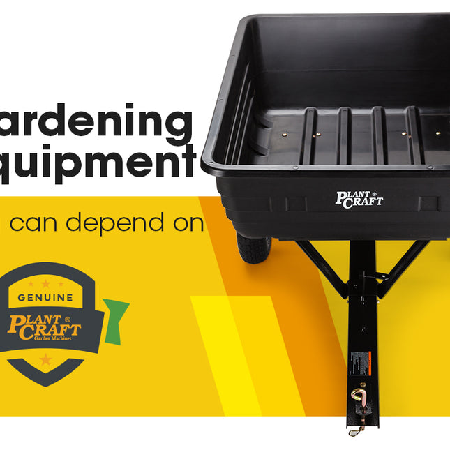 PLANTCRAFT 400LBS Poly Dump Cart Garden Tip Trailer Tray Tow Quad ATV Ride.
