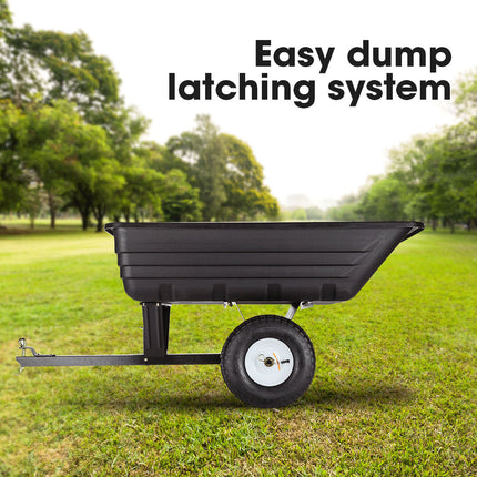 PLANTCRAFT 400LBS Poly Dump Cart Garden Tip Trailer Tray Tow Quad ATV Ride.