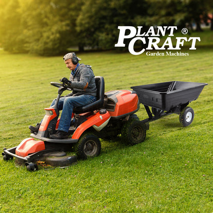 PLANTCRAFT 400LBS Poly Dump Cart Garden Tip Trailer Tray Tow Quad ATV Ride.